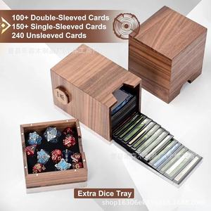 Boîte de rangement en bois pour cartes MTG avec plusieurs compartiments doubles pour cartes et dés, compatible Yu-Gi-Oh! Cartes - Boîte de rangement - Product Image 3