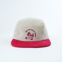 Gorra de 5 Paneles sin Estructura, Bordada y Personalizable, de Tela de Pana, para Deportes, Moda y Actividades al Aire Libre