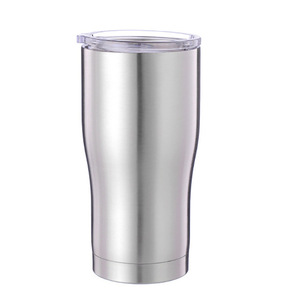 20oz doble pared con aislamiento de agua de acero inoxidable taza de vasos con tapa corredera curva vino vaso - Product Image 1