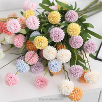 ZZLTY Boule de pissenlit artificielle à 5 têtes, toucher réel, personnalisée, pour mariages européens, fête des Mères, Pâques, rentrée scolaire