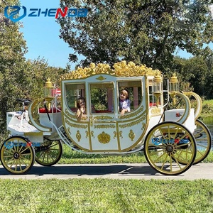 Chariot de tourisme électrique de luxe en or blanc, 4 roues, sans chevaux, personnalisé - Product Image 2