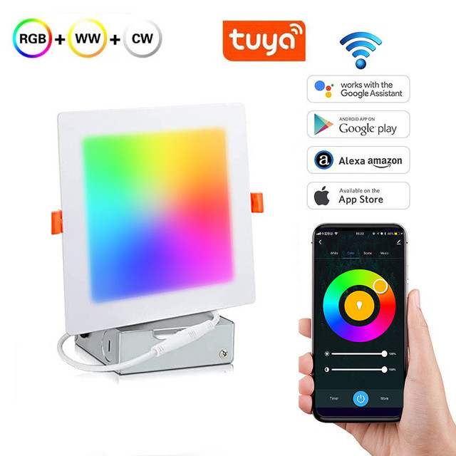APP Voice Control Round Square Aluminum Frame Ultra Slim 4 Inch 6 Inch 9W 12W Flat Recessed Dimmable Smart RGB Led Panel Light