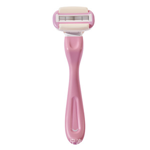 Rumbao Women's <b>Razor</b> 5 Blades Nano Coating 2 Cartridges Manual Body Shaver Pink - Product Image 4