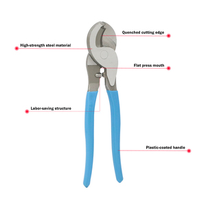10"Big Head Cable Cutter-Curved Jaw Labor-Saving Wire Cutter|Manual Lightweight Electrician's Pliers for Cable Cutting&<b>Stripping</b> - Product Image 2