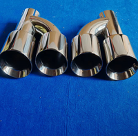 Punta de escape de coche de acero inoxidable grueso con salida doble estilo H de 3,5 pulgadas con borde inclinado biselado para modificación