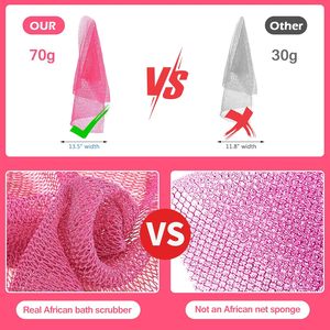 Custom Logo High Elasticity Nylon African Bath Sponge Long Mesh Exfoliating Body Cleaner Back Skin Smooth Clean Shower Brush - Product Image 4