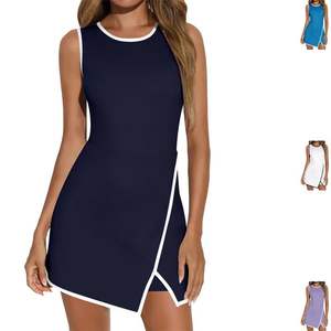 Robe de sport pour femme, confortable, respirante, à bretelles, couleur unie, avec poches, pour le pickleball et le tennis - Product Image 1