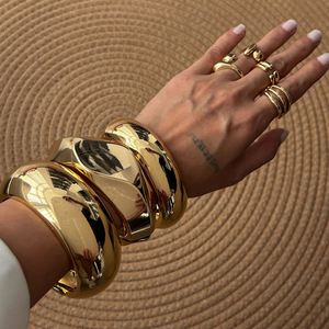 Unisex Women's Vintage Punk Style Alloy Gold Plated Geometric Hip Hop <b>Bangles</b> Bracelets Jewelry Fashion Wedding - Product Image 4