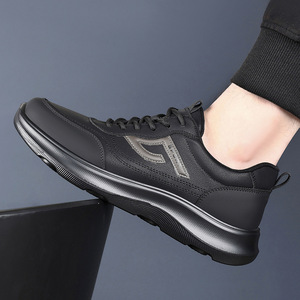 Men's Casual Walking Shoes Leather Rubber Sole Low Heel Anti Slip <b>EVA</b> Midsole Comfortable Leisure Wear Wenzhou Origin - Product Image 3