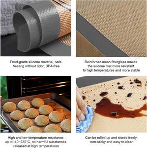 Tapis de cuisson en silicone de qualité alimentaire, antiadhésifs, pour four, feuilles de cuisson en silicone, tapis de cuisson - Product Image 5