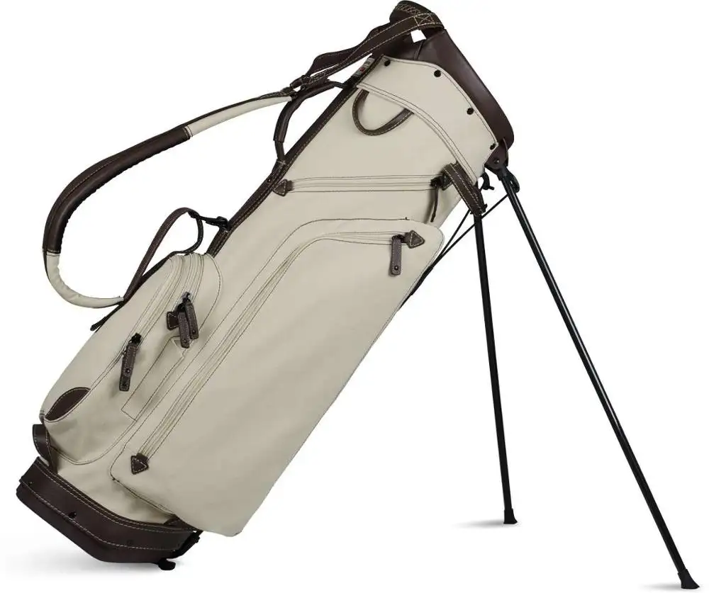 Retro della tela di canapa top avvolto con PU caso di ordinazione di cuoio logo golf basamento del sacchetto