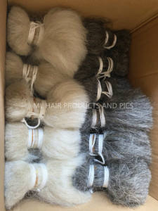 Paquetes de cabello de yak lavado crudo 2025 al por mayor 100% cabello de cola de yak Color gris natural 6'' - Product Image 5