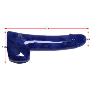 Consolador de cristal azul en forma de pene, piedra de fusión Yoni Shakti, Varita, juguetes para adultos para placer propio, pareja, masaje de piedras preciosas, diosa de Jade - Product Image 5