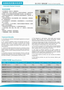 XGQ-100F (เอียง) เครื่องซักผ้ามืออาชีพของจีนเครื่องซักผ้าอุตสาหกรรมเชิงพาณิชย์ - Product Image 2