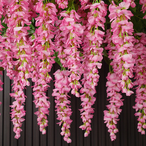 Fleurs artificielles de glycine Xinlei 30cm-100cm, bouquet en soie plastique violet pour mariage et décoration intérieure - Product Image 2