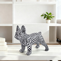 Nouvel Ornement Art Déco Abstrait en Forme de Bouledogue, en Résine Synthétique Faite à la Main, Écologique, Décoration d'Intérieur pour Salon et Bureau