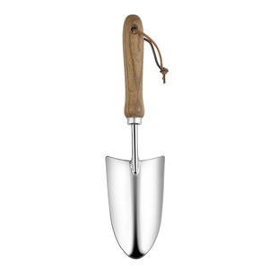 Truelle de jardin en forme de cuillère, en acier inoxydable, avec manche en bois, pelle large pour la plantation, le creusement, outils de jardinage en plein air - Product Image 5
