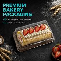 Contenitore per Alimenti in PET per Panetteria, con Coperchio Trasparente, Monouso, per Toast, Torte, Hamburger e Insalate
