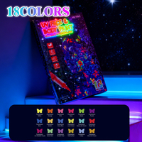 Ensemble de marqueurs acryliques lumineux pour enfants, 18 couleurs, pour la peinture à la main, fournitures artistiques décoratives DIY