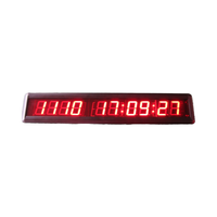 Godrelish Horloge compte à rebours LED à 10 chiffres Portable boîtier en aluminium rouge Minuterie numérique 10000 heures minutes secondes Télécommande
