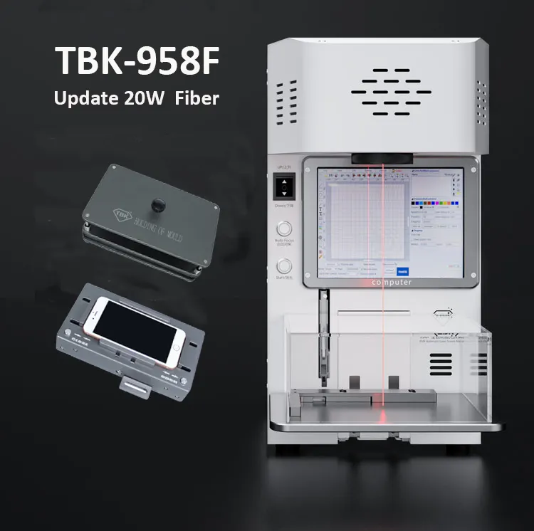 2022 Neueste Mini Automatic 20W TBK 958F Für iPhone 8X12 13 Promax Repair Zerbrochene Glasentfernungs-Lasers chneid maschine