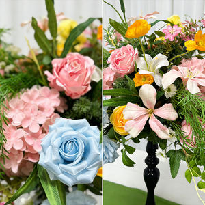 Rosas Azules Artificiales de Seda Suave y Coloridas, Hortensias Rosas Realistas, Decoración Moderna para Bodas - Product Image 4