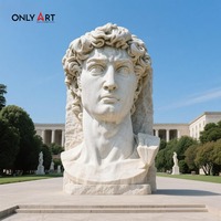 Art abstrait nordique Figure David Statue décoration artisanat Renaissance Sculpture ornements grand marbre David visage Sculpture
