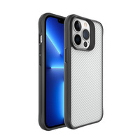 Coque de téléphone en TPU transparente en fibre de carbone anti-chute avec dos rigide en PC pour iPhone 13 Pro Max 12 Mini 11 Pro 16 17 8 Plus XR XS SE