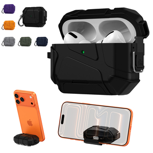 Étui pour AirPods Pro <span class=keywords><strong>3</strong></span>ème génération 2025 avec verrouillage sécurisé et support de téléphone, design avec crochet porte-clés, coque antichoc pour AirPods Pro <span class=keywords><strong>3</strong></span>ème génération - Product Image 1