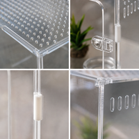 Mini-terrarium en acrylique pour reptiles, petit enclos de présentation, habitat ventilé avec porte frontale, usiné CNC et percé