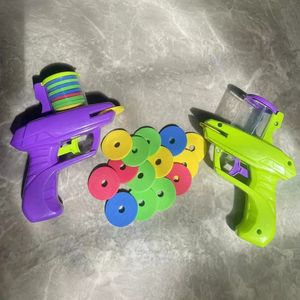 Jouet pistolet à disque volant à double lanceur pour enfants, jouet en plastique interactif pour l'extérieur, pour les parents et les enfants - Product Image 6