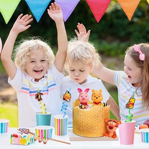 Accesorio de pajita en espiral a juego de Winnie the Pooh y Tigger, juego creativo para <span class=keywords><strong>bar</strong></span>, listo para usar en fiestas - Product Image 5