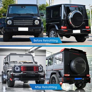Kit carrosserie en fibre de carbone sèche pour Mercedes Benz G63 W464 2019-2024, style <span class=keywords><strong>Brabus</strong></span> <span class=keywords><strong>G900</strong></span>, pare-chocs avant et arrière, calandre, échappement, ensemble de mise à niveau - Product Image 2