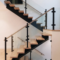 EKOO Garde-corps en verre trempé sans cadre avec poteau à pince en acier inoxydable, classé parmi les meilleurs, pour escalier, balustrade et balcon