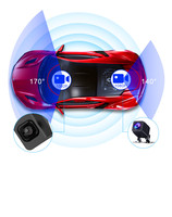 Écran tactile 12 pouces 4K+2K, rétroviseur GPS WIFI, double objectif 4K, caméra embarquée 4K pour voiture, caméra de tableau de bord avant et arrière 4K pour voitures