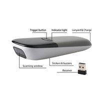 Durable 2,4G Mini Wireless BT 2D Escáner de código de barras para Android Tablet PC Lector de código QR de mano portátil