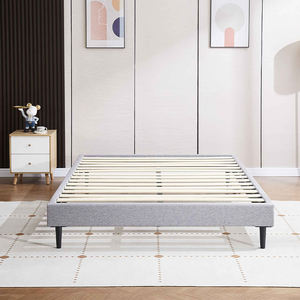 Modern Minimalist Upholstered Platform <b>Bed</b> with Soft Fabric <b>Bed</b> Frame for Home or Hotel Apartment - Product Image 2