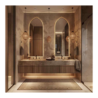 Meuble de salle de bain sous-évier classique avec miroir, personnalisable, fournisseur de meubles pour la maison