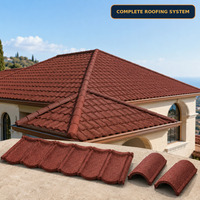 Tuiles de toit en acier revêtues de pierre AZ150 modernes, directement de l'usine, pour les maisons, hôtels, resorts et temples côtiers du Kenya
