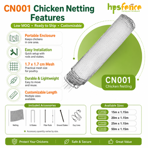 HPSFENCE CN001 1,15 m Clôture Portable Écologique en Plastique pour Poulets, <span class=keywords><strong>Enclos</strong></span> de Jardin en Maille pour Poules, Canards, Poussins - Product Image 2