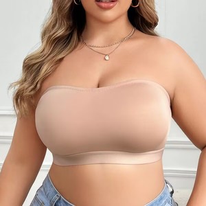 <span class=keywords><strong>Reggiseno</strong></span> a fascia <span class=keywords><strong>senza</strong></span> <span class=keywords><strong>spalline</strong></span> taglie forti, <span class=keywords><strong>senza</strong></span> ferretto, traspirante, in maglia <span class=keywords><strong>senza</strong></span> cuciture, con supporto laterale esteso per comfort tutto il giorno - Product Image 3