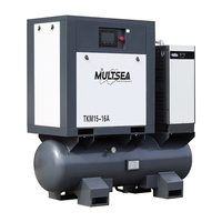 Compresor de Aire de Tornillo Rotativo 4 en 1 de Alta Presión (13 bar), Unidad Estacionaria Refrigerada por Aire, 22/30/37kW, Motor Lubricado con Aceite, PLC