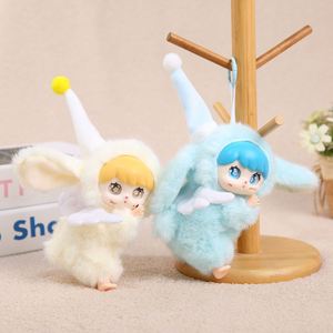 Divertido Llavero de Conejo de Peluche de Orejas Largas para Cumpleaños, con Diseño de Princesa, Alas, Cara de Vinilo y Ojos de Estrella, Ideal para Aliviar el Estrés - Product Image 1