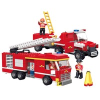 COGO 324 pièces, jouets éducatifs de construction de camions de pompiers pour enfants