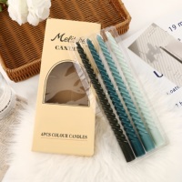 Luxe 25 filetés longue tige cire de soja décor à la maison ensemble de bougies couleur progressive boîte d'emballage en gros avec sac pour bars et Diwali