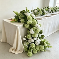 Décoration de jardin, boule de fleurs artificielles d'extérieur, porte-bougie, centre de table, vases, roses blanches, chemin de table pour la décoration de mariage