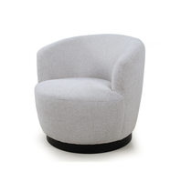 Moderner Drehbarer Akzent-Sessel mit Hocker, Leinenstoff-Polsterung, Einzelsessel, Drehbarer Sofastuhl für Wohnzimmer, Schlafzimmer, Esszimmer