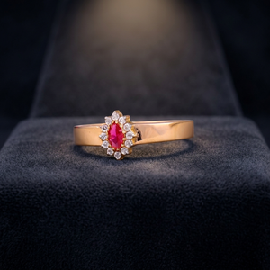 18K Solid Gold Geometric Shape <b>Ring</b> for <b>Girls</b> Classic American Diamond Gemstone Wedding Party Engagement Anniversary Gift - Product Image 4