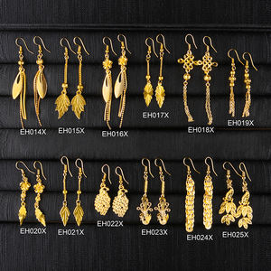 18K chapado en oro pendientes de cobre al por mayor Simple nuevo modelo de joyería de oro 24K chapado en oro para las mujeres - Product Image 3