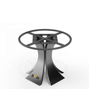 طاولة على شكل تيوليب ملتوية قاعدة معدنية قاعدة تراستل ببودرة معدنية سوداء قاعدة طاولة بوق فولاذية مغلفة - Product Image 5